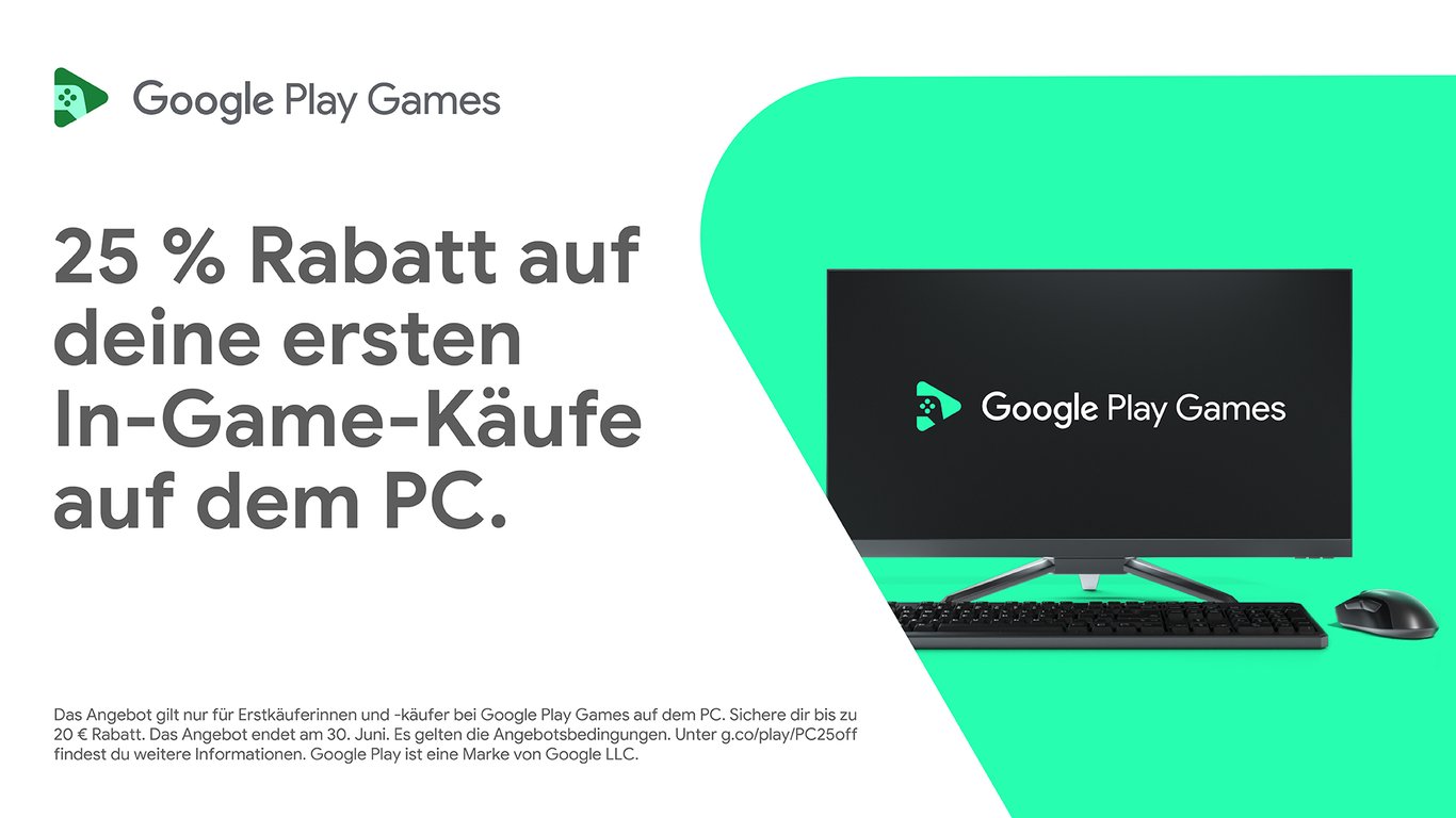 25 % Rabatt auf In-Game-Käufe mit Google Play Games